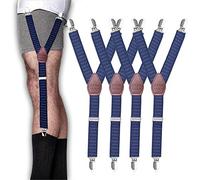 STAY GENT 2 Y Shirt Stays Camicia Uomo Stile Giarrettiera Bretelle Uomo Con Reggicalze Antiscivolo e Cinturini Regolabili Rosso, Marina Militare