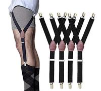 STAY GENT 2 Y stile Giarrettiera Bretelle Uomo con Reggicalze Antiscivolo e Cinturini Regolabili Neri