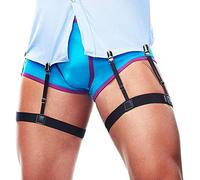 STAY GENT 4 pezzi Giarrettiera Bretelle Uomo Shirt Stays con Reggicalze Giarrettiera da Uomo Antiscivolo e Cinturini Regolabili Nero