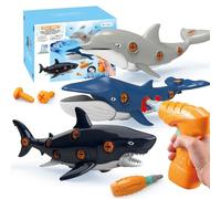 STAY GENT Animali Marini Giocattolo per Bambini con Trapano Elettrico, Squalo Orca Dolphin Balena Animale Oceanico Costruzioni Giocattoli Puzzle Giochi Regali per Ragazzi Ragazze 2 3 4 5 6 7 8 9 Anni