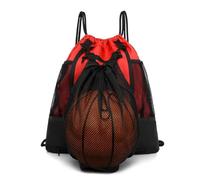 STAY GENT Drawstring Zaino da Basket Zaino Calcio per Ragazzi & Ragazze, Rosso Calcio Pallavolo Sportivo Zaino Sacca con Detachable Borsa a rete Sport Sacca Zaini Basket Accessori per palloni per Gym