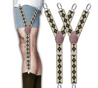 STAY GENT Ferma Camicia Uomo Shirt Stays Giarrettiera Camicia Uomo 1 Coppia Regolabile Bretelle Camicie Giarrettiera Uomo Camicia con Non-Scivolare Locking Clamps per Mantenere Camicia Infilata,Giallo