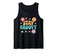 Stay Groovy Carino Retro Hippie Motivazionale Compleanno Corrispondenza Canotta