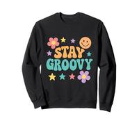 Stay Groovy Carino Retro Hippie Motivazionale Compleanno Corrispondenza Felpa