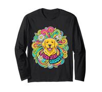 Stay Groovy Golden Retriever Anni '60 Retro Daisy Art Maglia a Manica