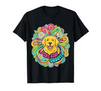 Stay Groovy Golden Retriever Anni '60 Retro Daisy Art Maglietta