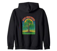 Stay Grounded Weeping Willow Tree Nature Citazione Design Felpa con Cappuccio