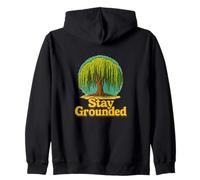 Stay Grounded Weeping Willow Tree Nature Citazione Design Felpa con Cappuccio
