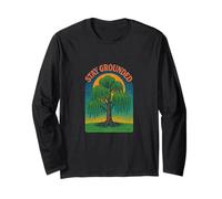 Stay Grounded Weeping Willow Tree Nature Citazione Design Maglia a Manica