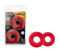 Stay Hard Anelli Fallici - Set (rosso)