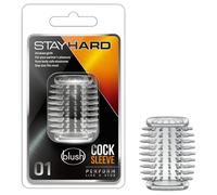 Stay Hard - anello fallico con punte (trasparente)