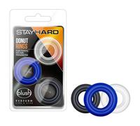 Stay Hard - Set di Anelli Fallici - 3 pezzi (colorati)