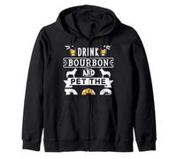 Stay Home Drink Bourbon Pet The Dog Felpa con Cappuccio