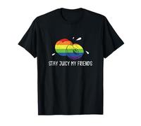 Stay Juicy My Friends Amanti divertenti della nettarina della frutta della nettarina Maglietta