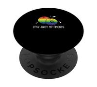 Stay Juicy My Friends Amanti divertenti della nettarina della frutta della nettarina PopSockets PopGrip Adesivo