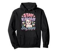 Stay Kawaii Stay Happy Cute Alpaca Camicia Pastel Hearts Anime Felpa con Cappuccio