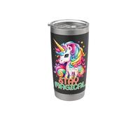 Stay Magical Unicorn, simpatica grafica con fantasia arcobaleno Bicchiere termico in acciaio inox doppia parete