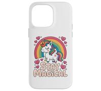 Stay Magical Unicorno Arcobaleno Carino Magico Custodia per iPhone 14 Pro Max