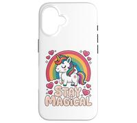 Stay Magical Unicorno Arcobaleno Carino Magico Custodia per iPhone 16
