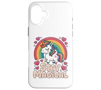 Stay Magical Unicorno Arcobaleno Carino Magico Custodia per iPhone 16 Plus
