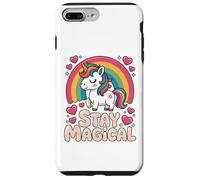 Stay Magical Unicorno Arcobaleno Carino Magico Custodia per iPhone 7 Plus/8 Plus