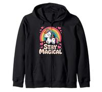 Stay Magical Unicorno Arcobaleno Carino Magico Felpa con Cappuccio