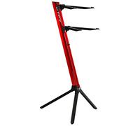 STAY MUSIC, STAY - Supporto per tastiera, sottile, a 2 livelli, con bracci curvi nel livello superiore, colore: rosso