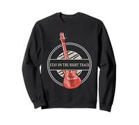 Stay On The Right Track Retro Guitar Player Disegni Presente Felpa