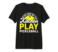 Stay out of The Kitchen Play Pickleball Maglietta Premium