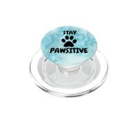 Stay Pawsitive Cute Dog Paw Print Phone Popper Blue Dog Mom PopSockets PopGrip per MagSafe