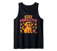 Stay Pawsitive, Design retrò per Cani, Simpatiche Vibrazioni Positive Canotta