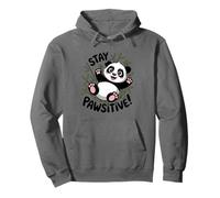 Stay Pawsitive Panda Motivazione Felpa con Cappuccio