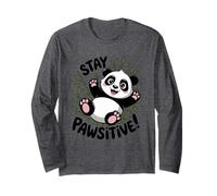 Stay Pawsitive Panda Motivazione Maglia a Manica