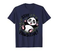Stay Pawsitive Panda Motivazione Maglietta