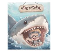Stay Positive Carino pesce mare Ragazzo lavastoviglie anteriore copertura magnetica riutilizzabile frigorifero pelli magnetiche decorazione vacanza 58,4x66 cm