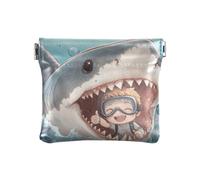 Stay Positive Cute Shark Boy Fashion PU Leather Change Purse Unique Mini Cosmetic Case per le Donne monedero para carro
