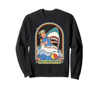 Stay Positive Shark Attack Sarcastic Retro Funny Adult Humor Felpa