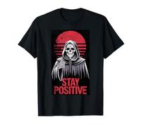 Stay Positive Skeleton Graphic for Halloween Lovers Maglietta