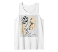 Stay Rooted Citazione Minimalista Botanical Line Art Floreale Canotta