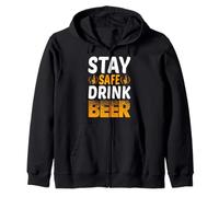 Stay Safe Drink Beer Funny Drinking Team Beer Lover Felpa con Cappuccio