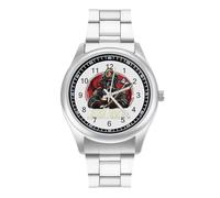 Stay Safe Sleep with A Firefighter Orologio al quarzo personalizzato in acciaio inossidabile con numeri arabi per uomini e donne