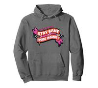 Stay Sane Inside Insanity Columbia Citazione Halloween Felpa con Cappuccio