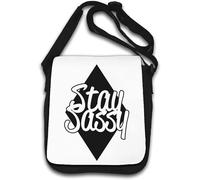 Stay Sassy Black Diamond Logo Borsa A Tracolla Bianco