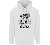 Stay Single Anti Valentines Singles Day Skull Uomo Felpa