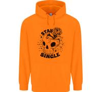 Stay Single Anti Valentines Singles Day Skull Uomo Felpa