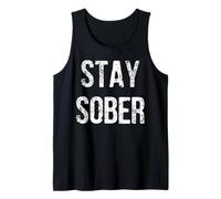 Stay Sober Motivational Recovery Bold Distressed Citazione Canotta