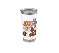 Stay Spooky Halloween Zombie Peace Sign Bicchiere termico in acciaio inox doppia parete