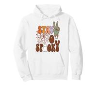 Stay Spooky Halloween Zombie Peace Sign Felpa con Cappuccio