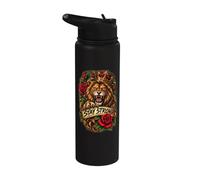Stay Strong Re Leone Corona Rose Rosse Coraggio Forza Stainless Steel Insulated Water Bottle