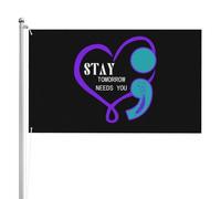Stay Tomorrow Needs You Suicide Prevention Awareness Bandiera Da Giardino Stampa Bandiera Colorato Banner 90X150Cm Per Fattoria Spiaggia Decorazione